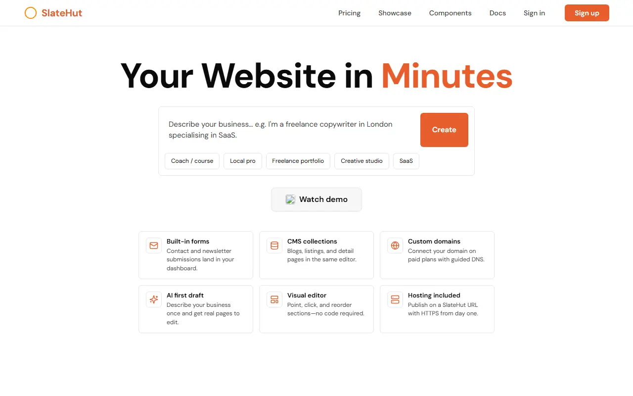 Slatehut homepage screenshot