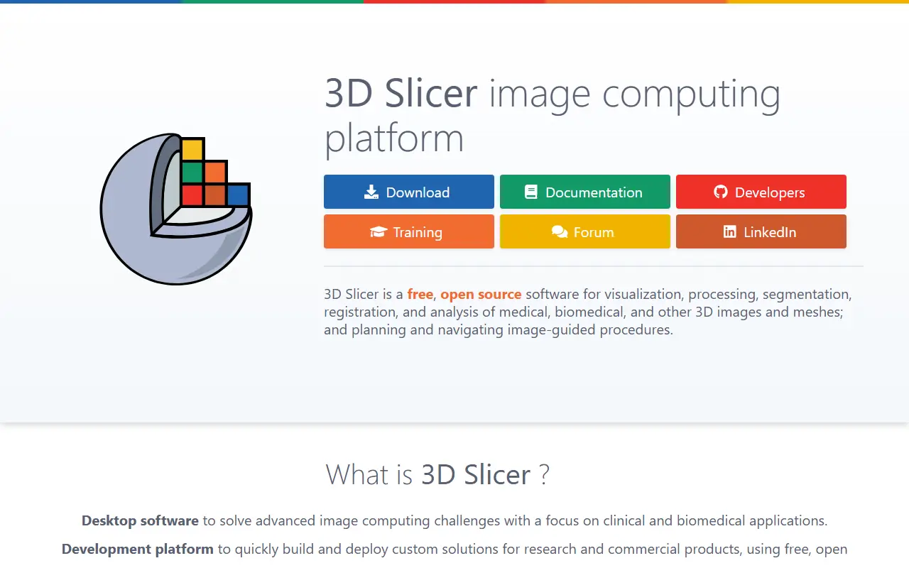 3D Slicer homepage screenshot