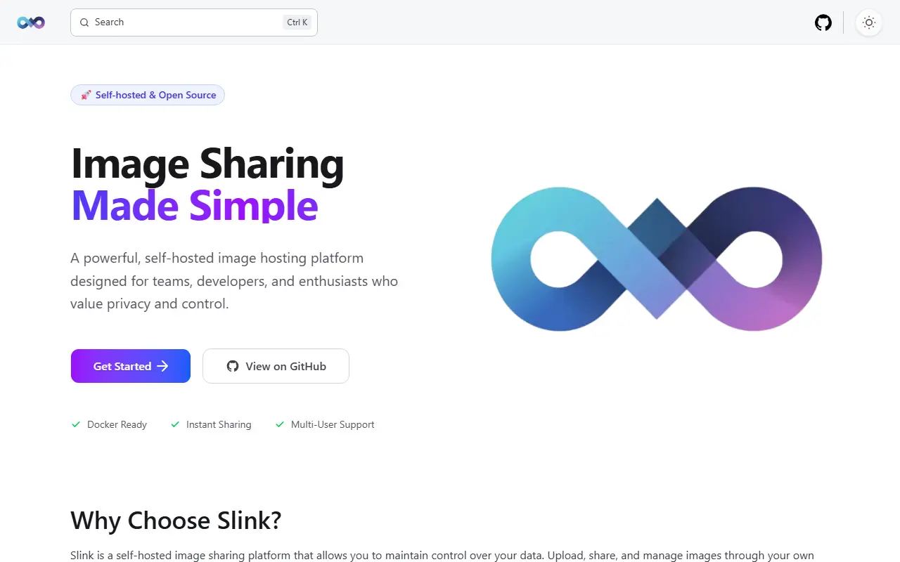 Slink homepage screenshot