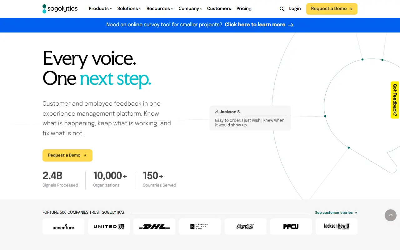 SoGoSurvey homepage screenshot
