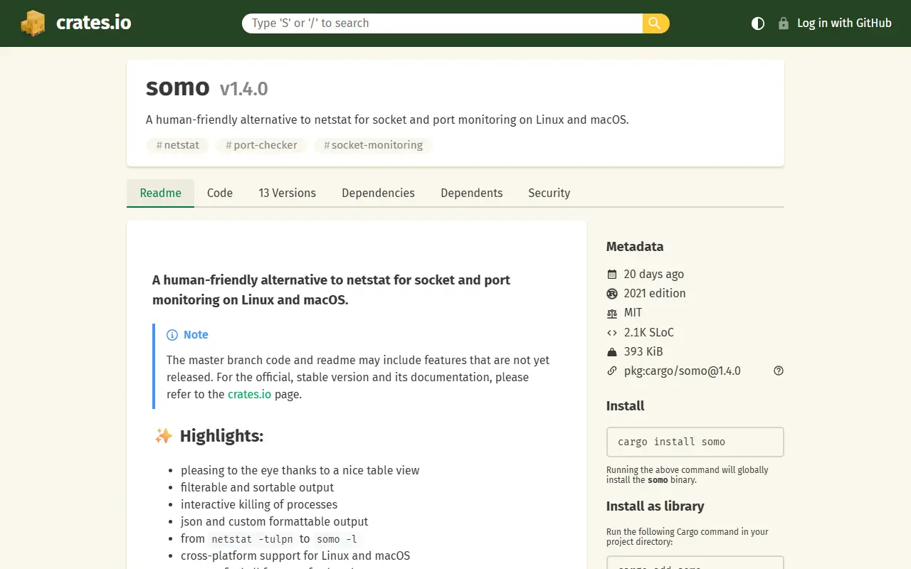 Somo homepage screenshot