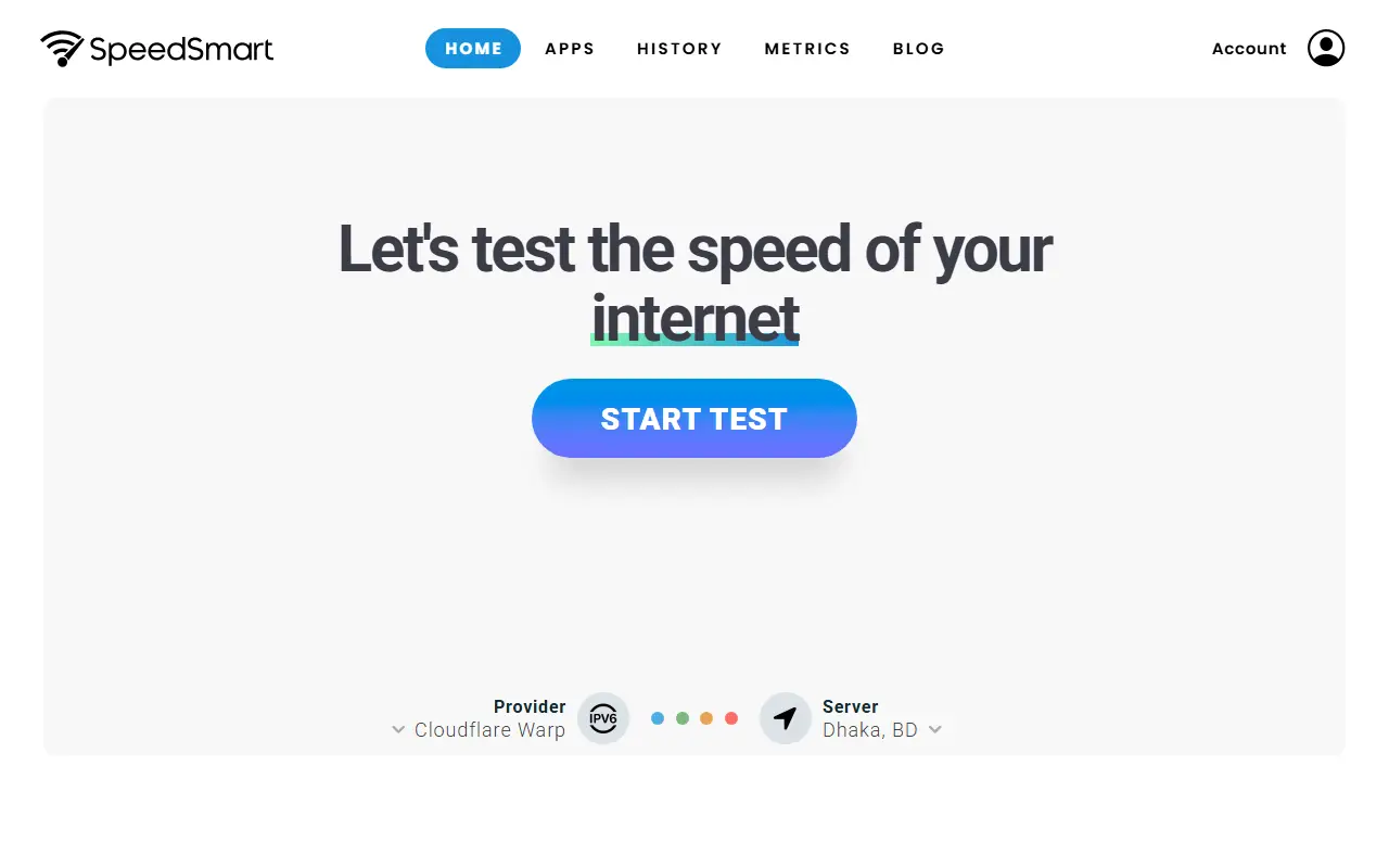 SpeedSmart homepage screenshot