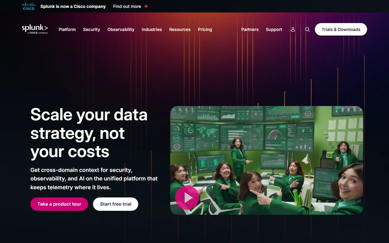 Splunk homepage screenshot