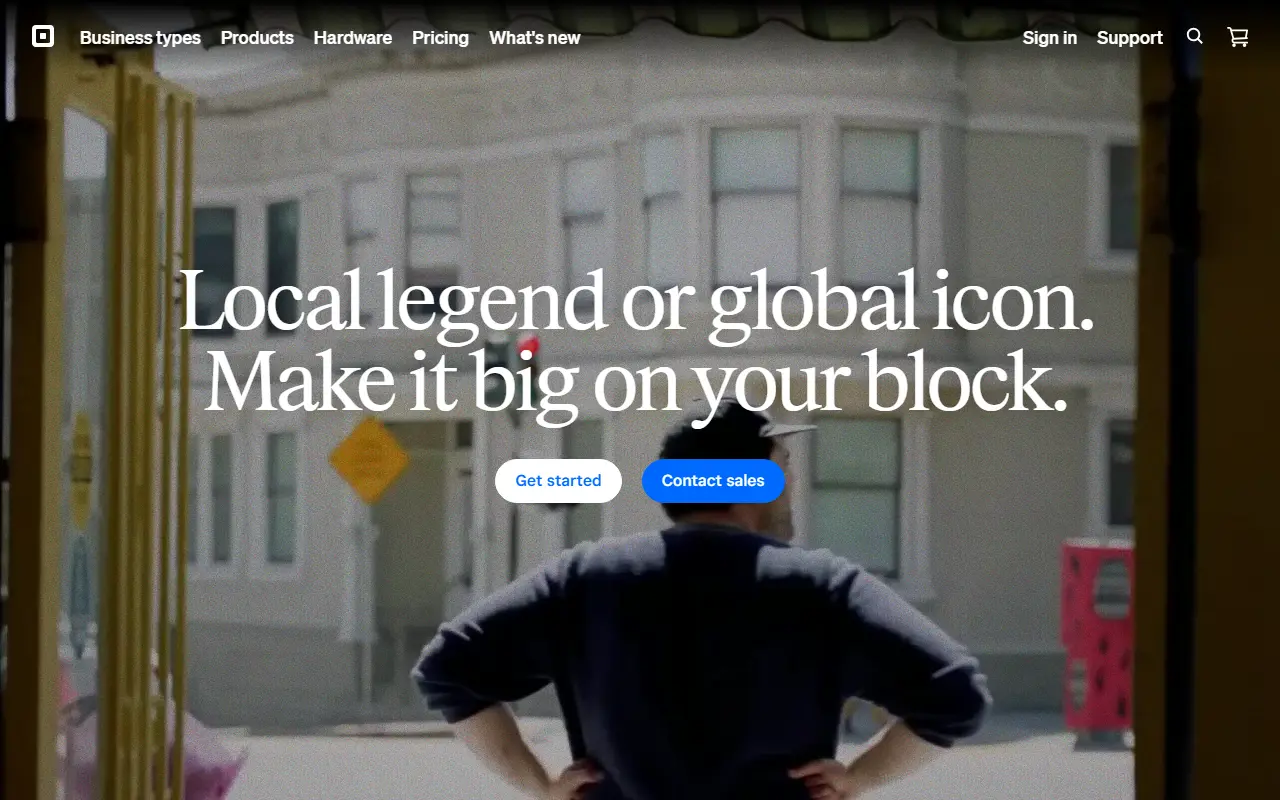 Square homepage screenshot