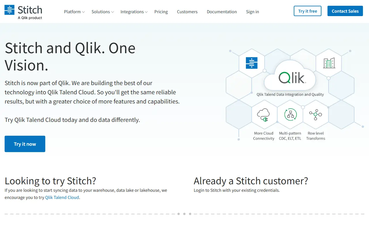 Stitch homepage screenshot