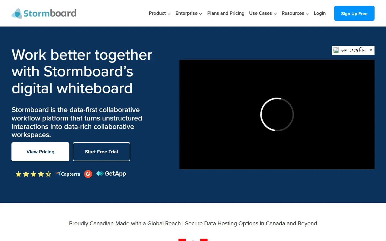 Stormboard homepage screenshot