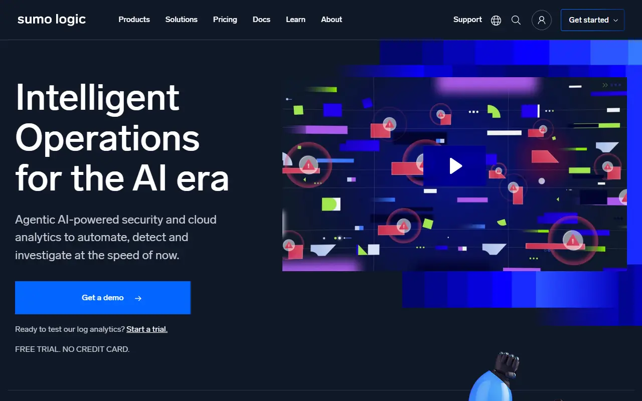 Sumo Logic homepage screenshot