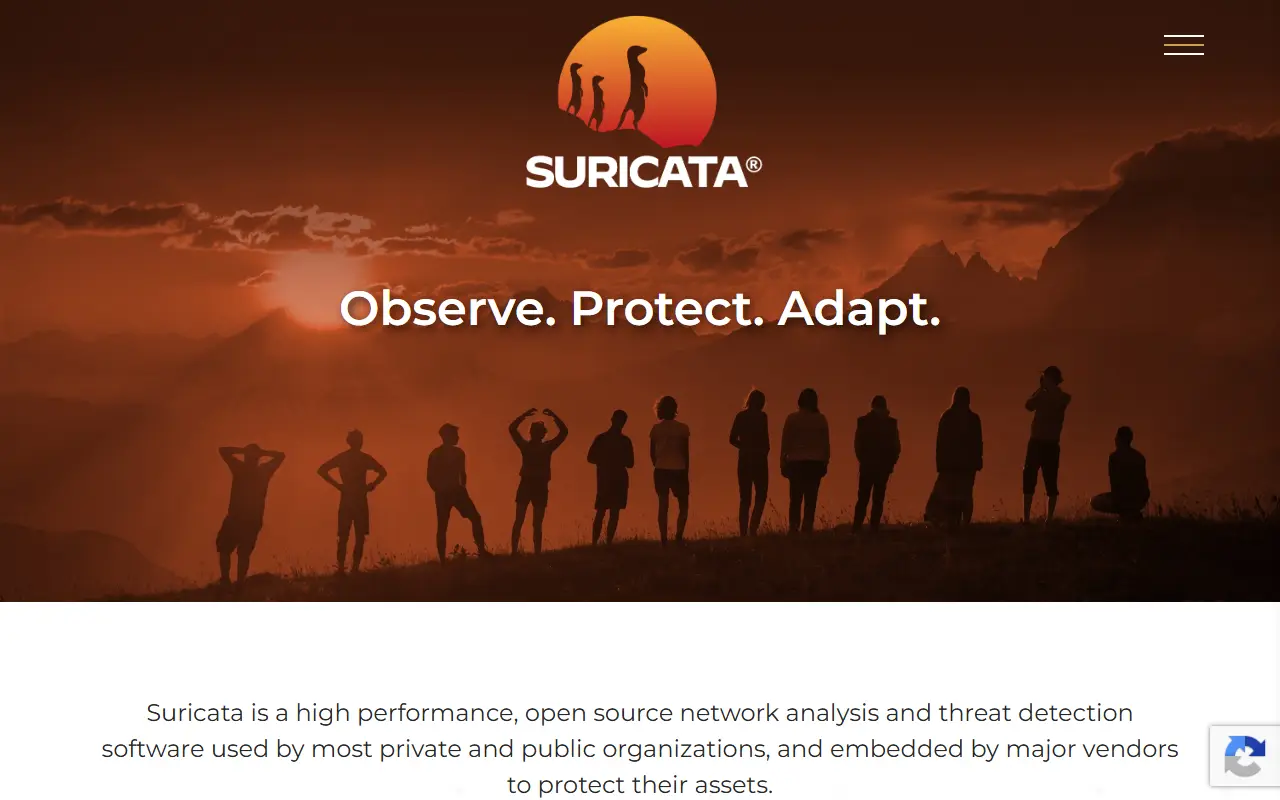 Suricata homepage screenshot