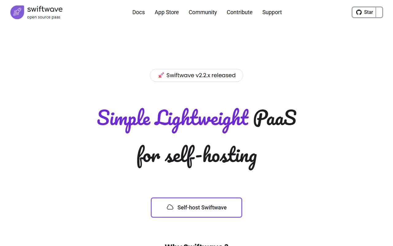 SwiftWave homepage screenshot