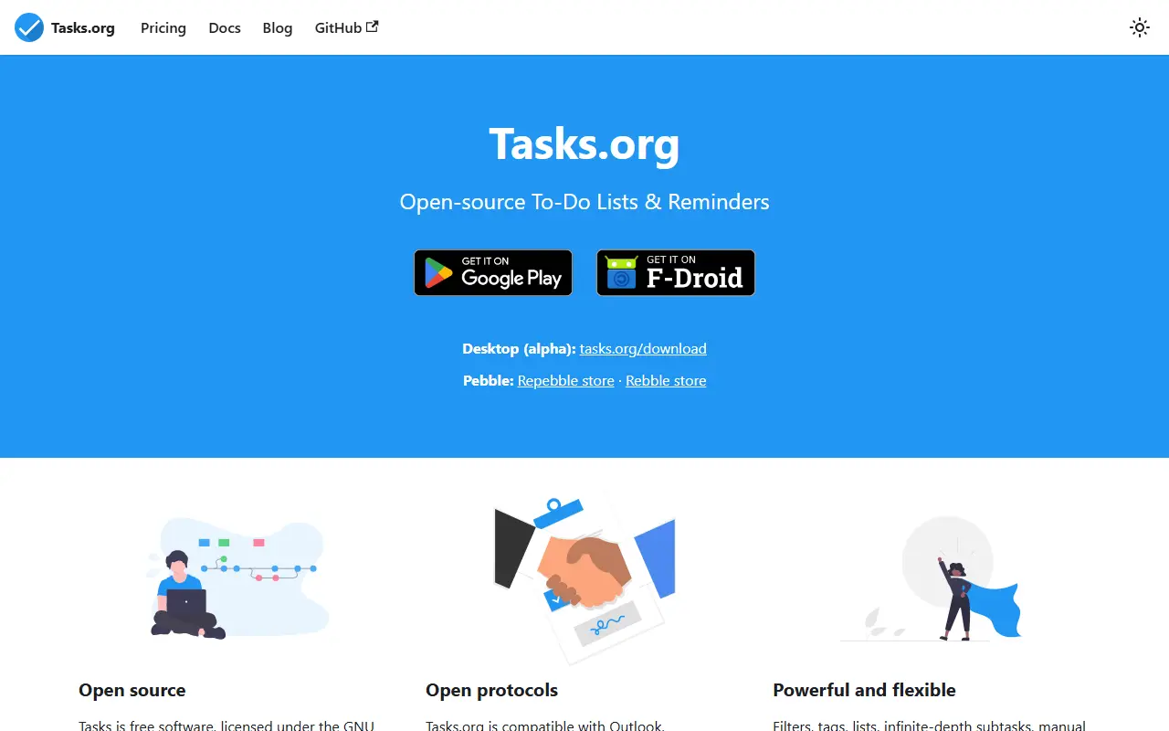 Tasks.org homepage screenshot