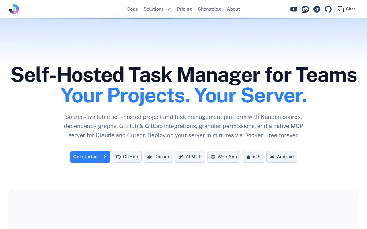 TaskView homepage screenshot