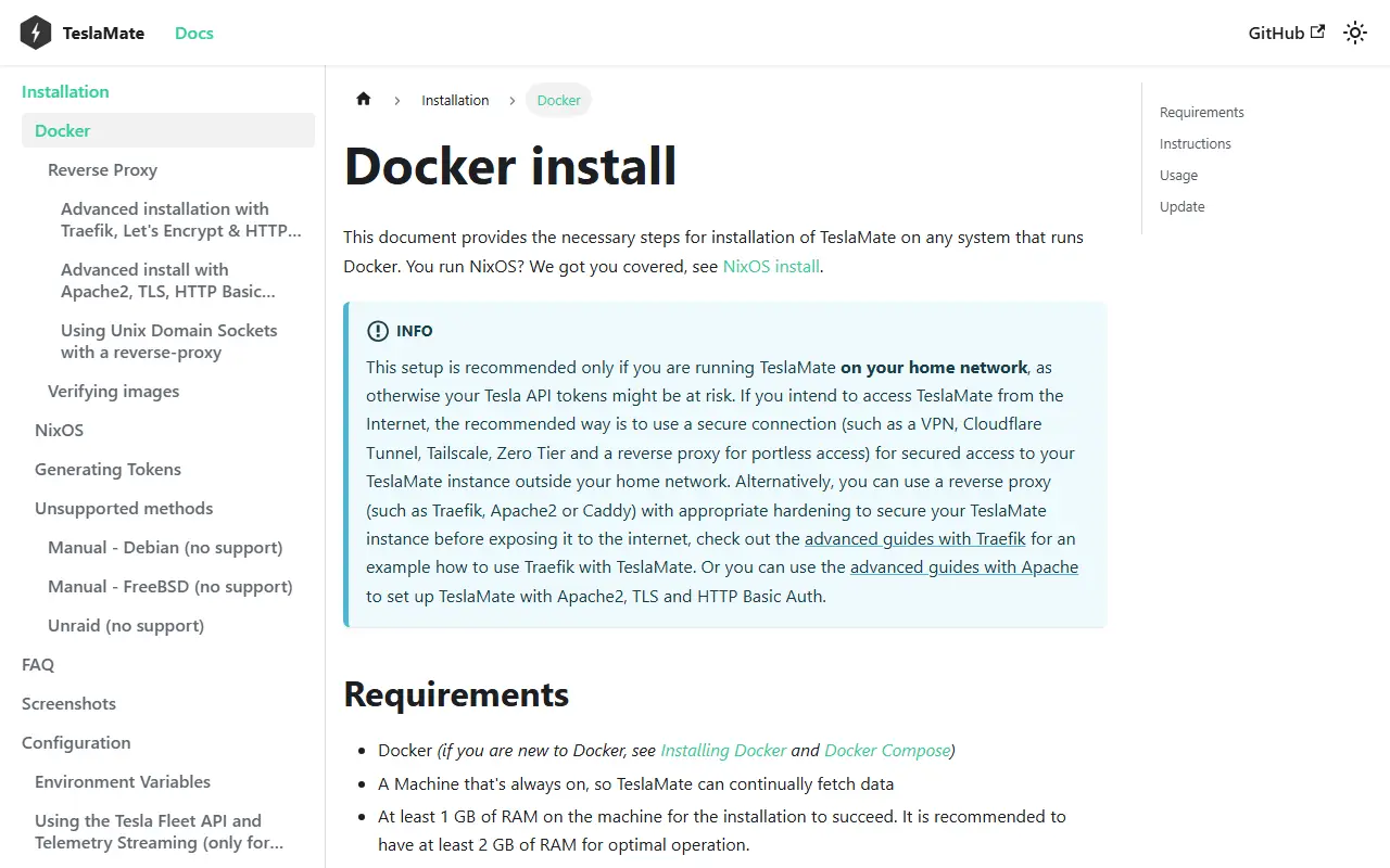 TeslaMate homepage screenshot