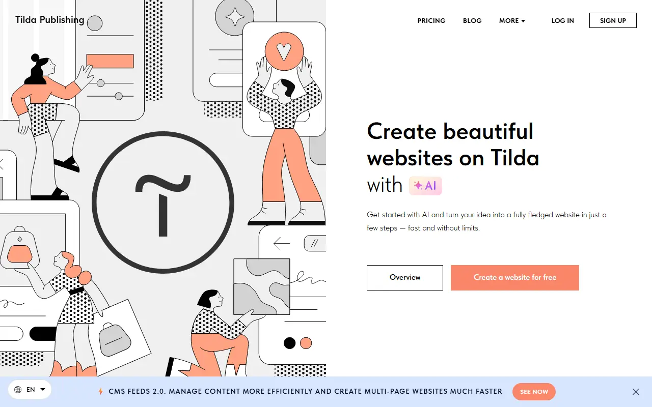 Tilda homepage screenshot