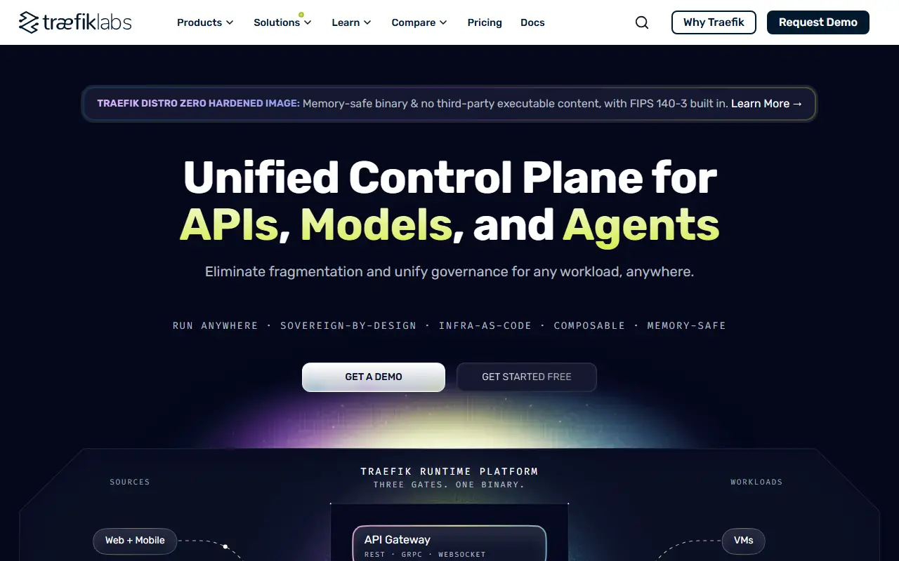 Traefik homepage screenshot