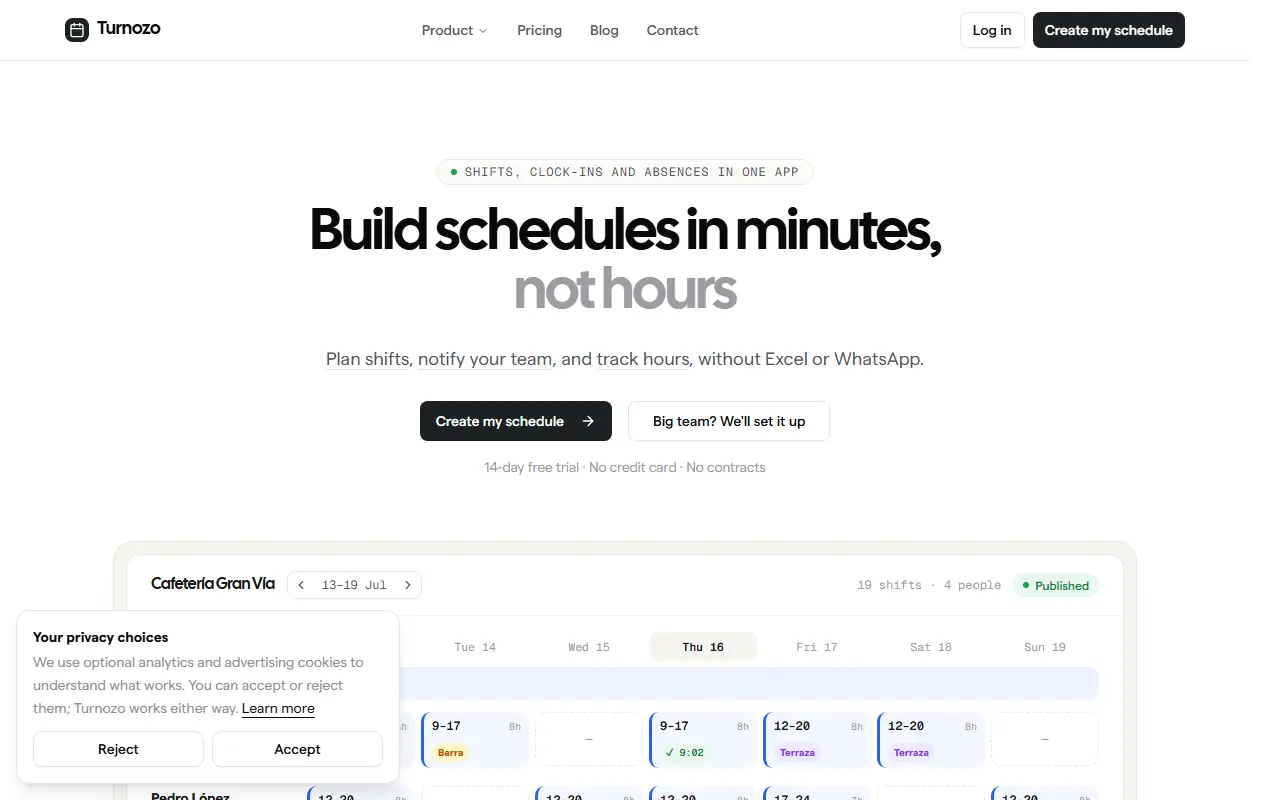 Turnozo homepage screenshot