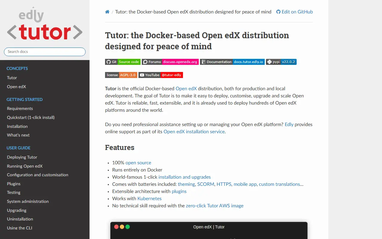 Tutor homepage screenshot