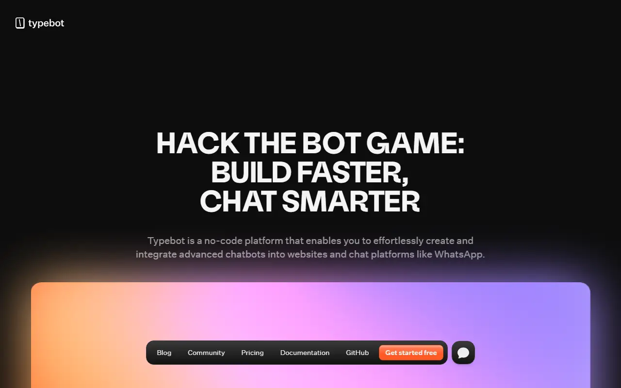 Typebot homepage screenshot