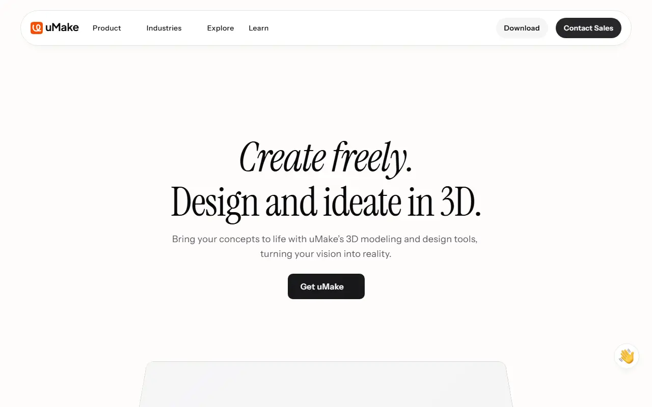 uMake homepage screenshot