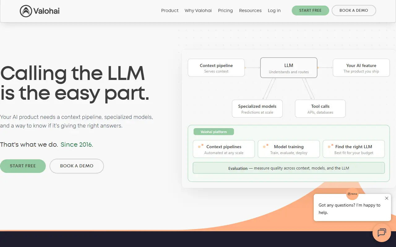 Valohai homepage screenshot