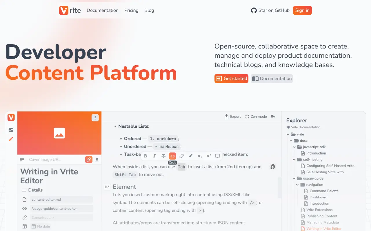 Andesine homepage screenshot