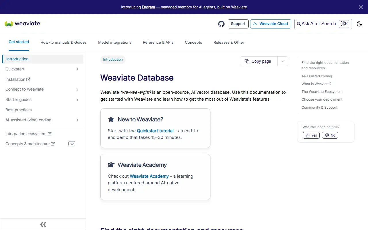 Weaviate homepage screenshot