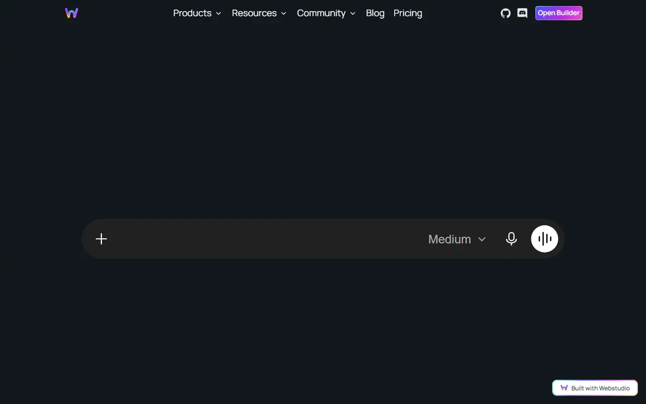 Webstudio homepage screenshot