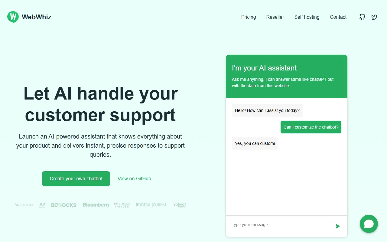 WebWhiz homepage screenshot