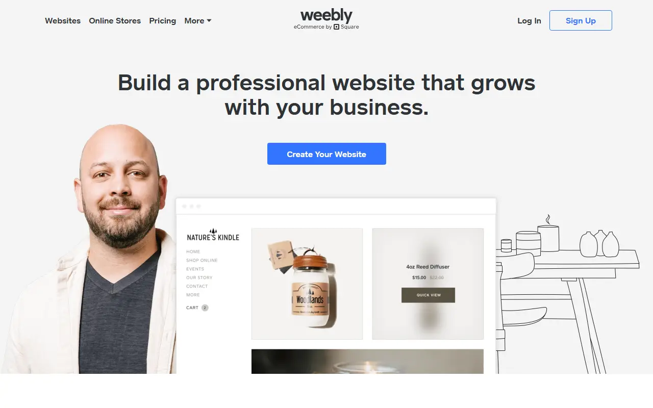 Weebly homepage screenshot