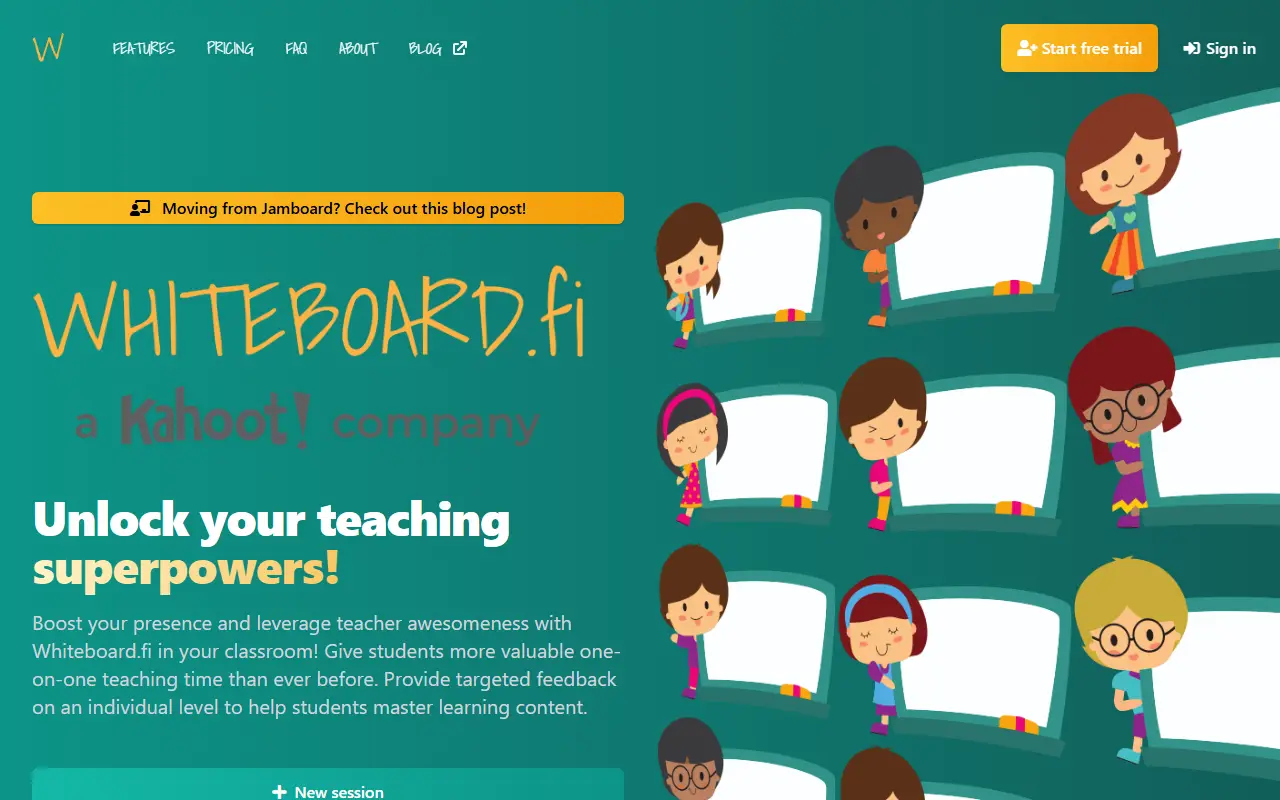Whiteboard.fi homepage screenshot
