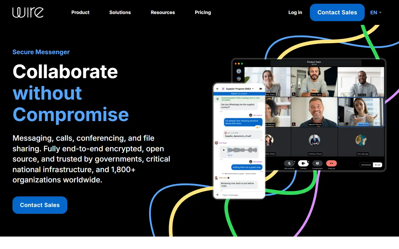 Wire homepage screenshot
