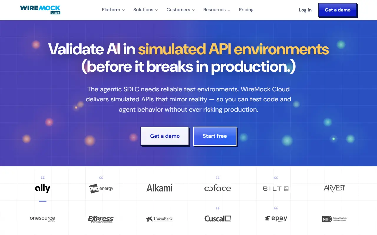 WireMock Cloud homepage screenshot