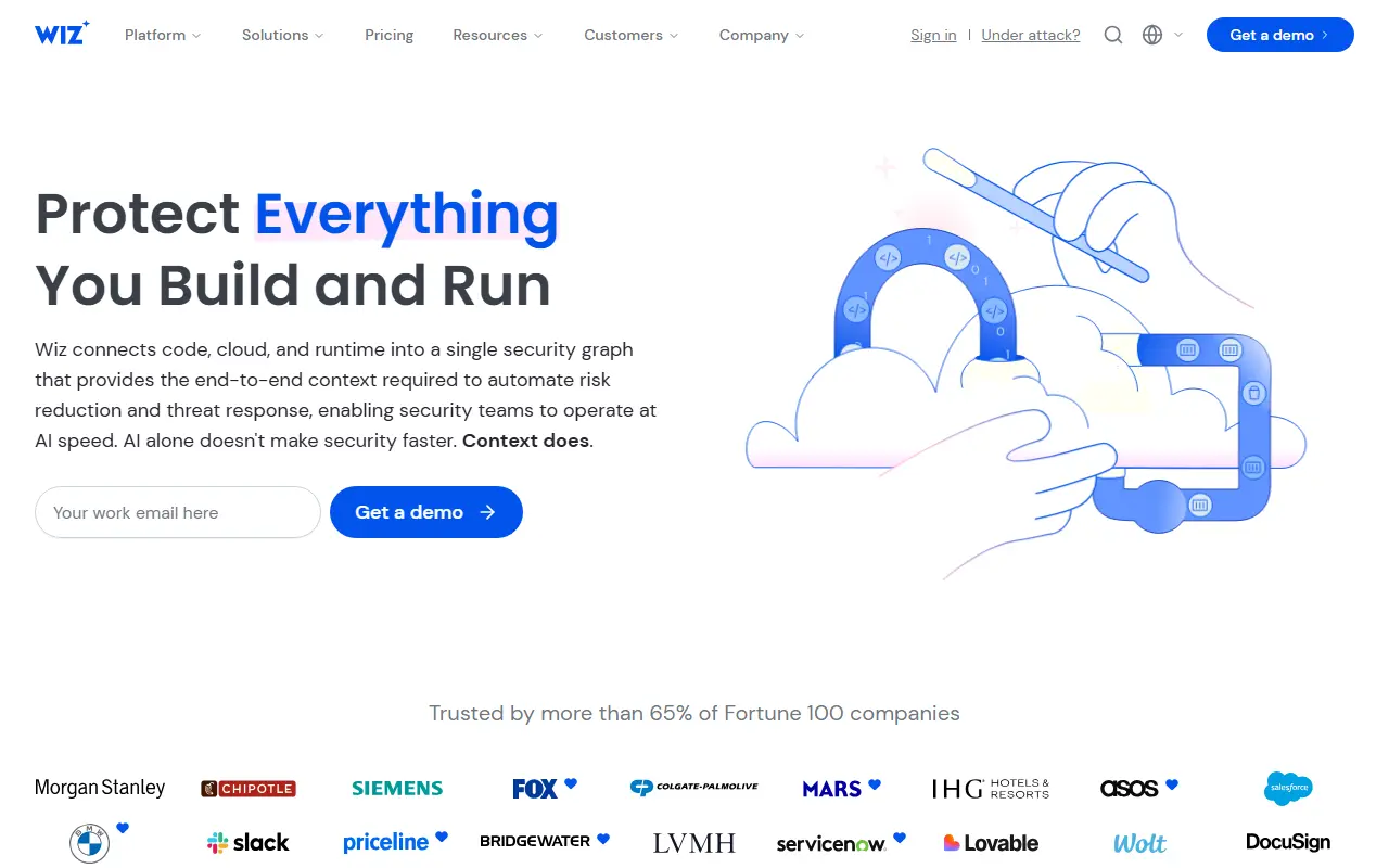Wiz homepage screenshot