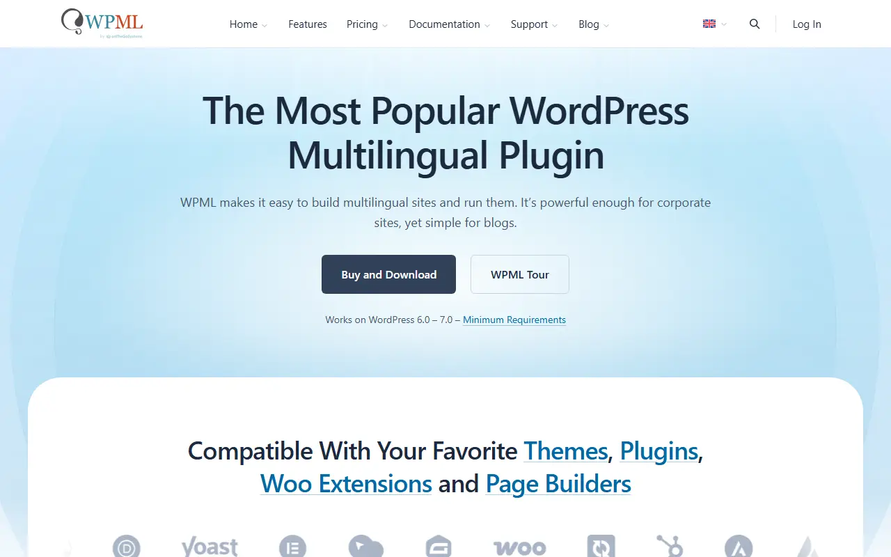 WPML homepage screenshot
