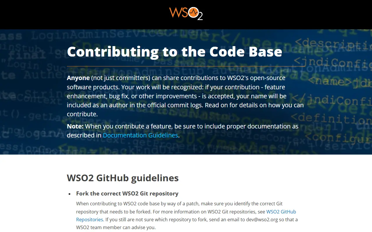 WSO2 Identity Server homepage screenshot