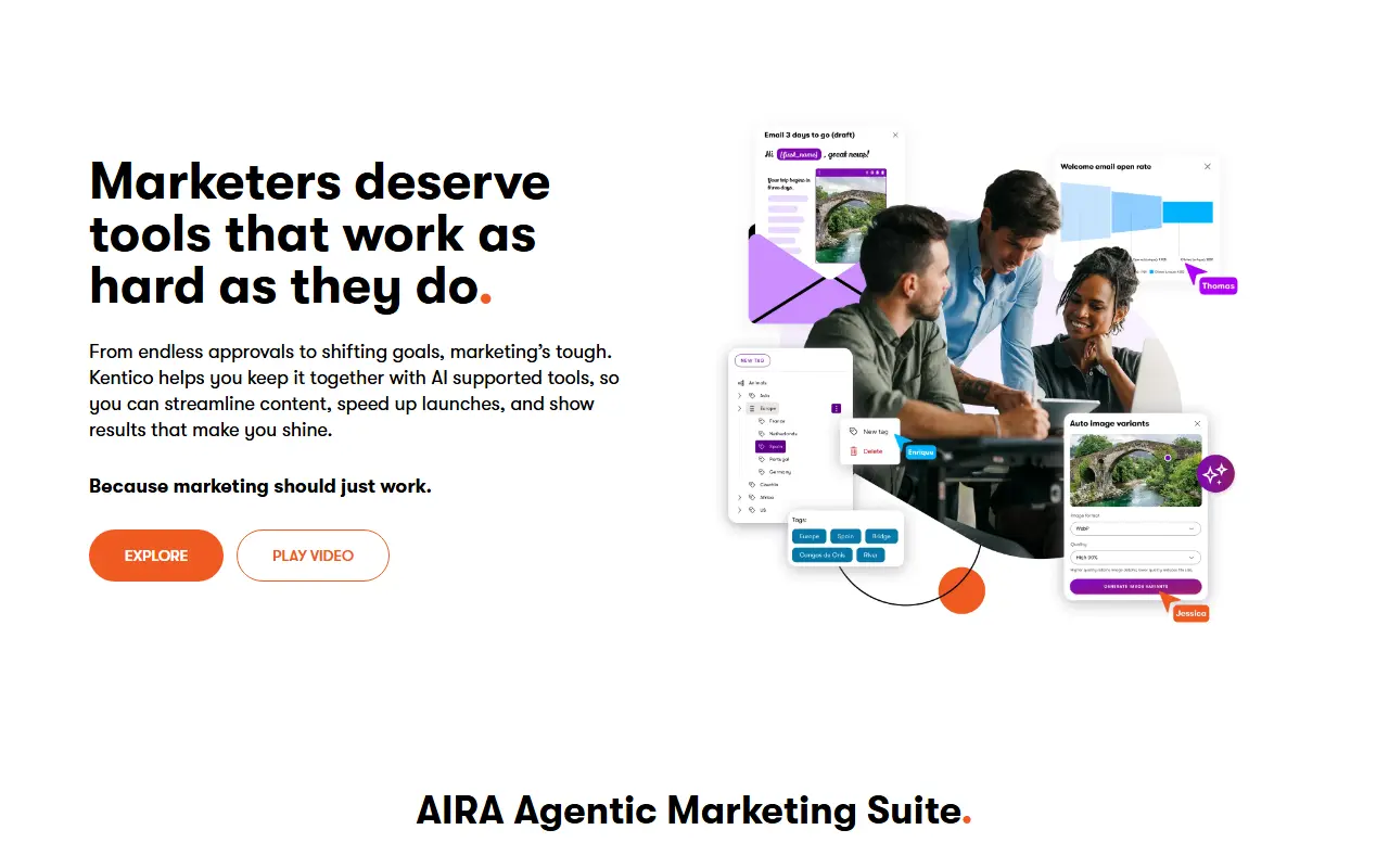 Xperience by Kentico homepage screenshot