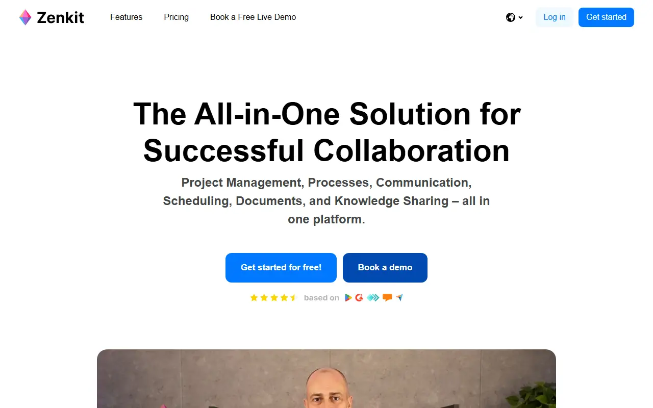 Zenkit homepage screenshot