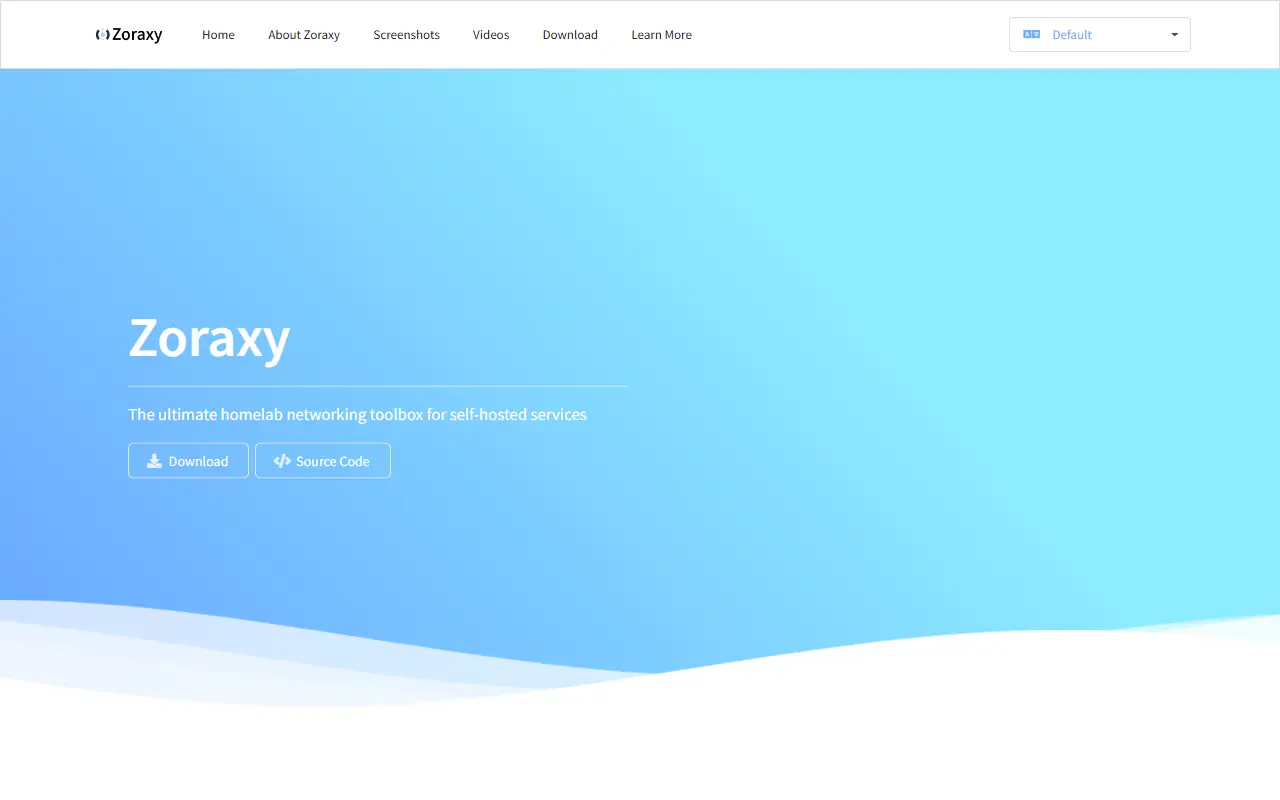 Zoraxy homepage screenshot